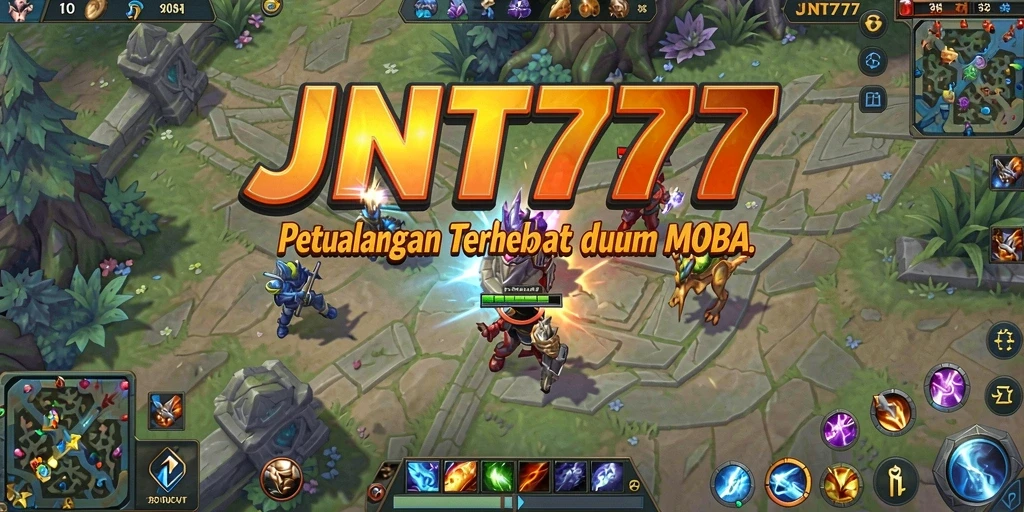 Tangkapan layar dari gameplay JNT777 yang menampilkan aksi intens dalam MOBA.
