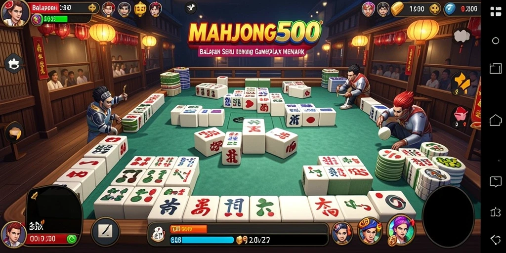 Screenshot yang menunjukkan balapan penuh kecepatan di MAHJONG500.