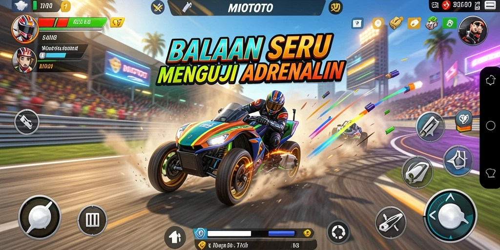 Screenshot menampilkan balapan mendebarkan di tengah kota.