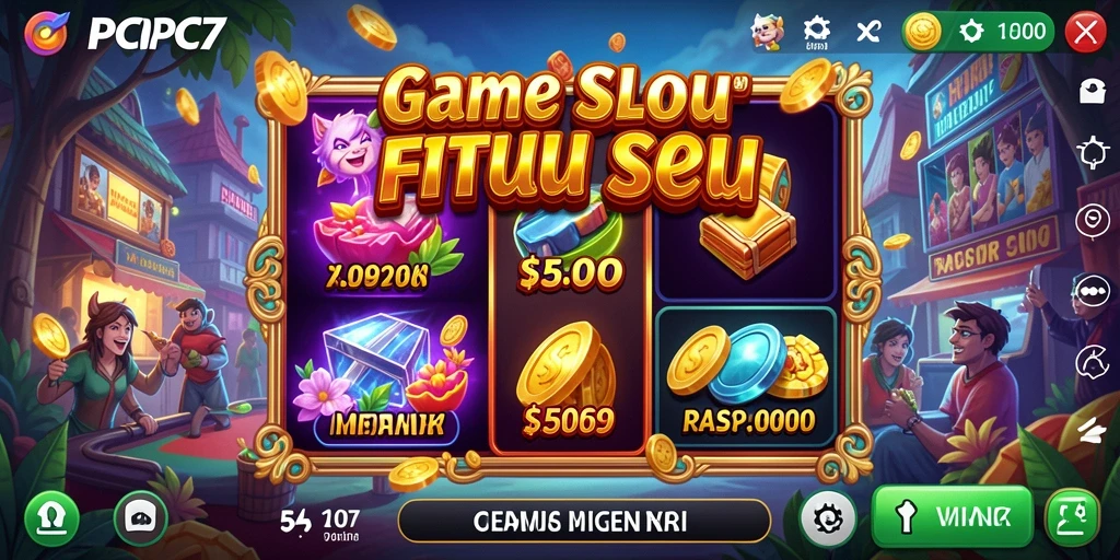 Screenshot gameplay PCPC7 menampilkan putaran seru dan fitur menarik slot.