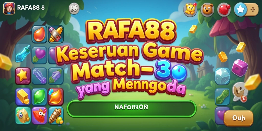 Tampilan menarik dari gameplay RAFA88 dengan tantangan Match-3.
