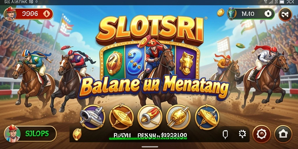 Gameplay intens SLOTSRI dengan kendaraan balap yang cepat.