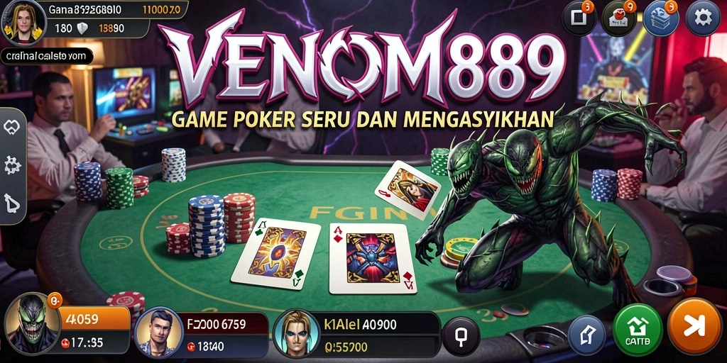 Menampilkan gameplay poker yang seru dan interaktif di VENOM889.